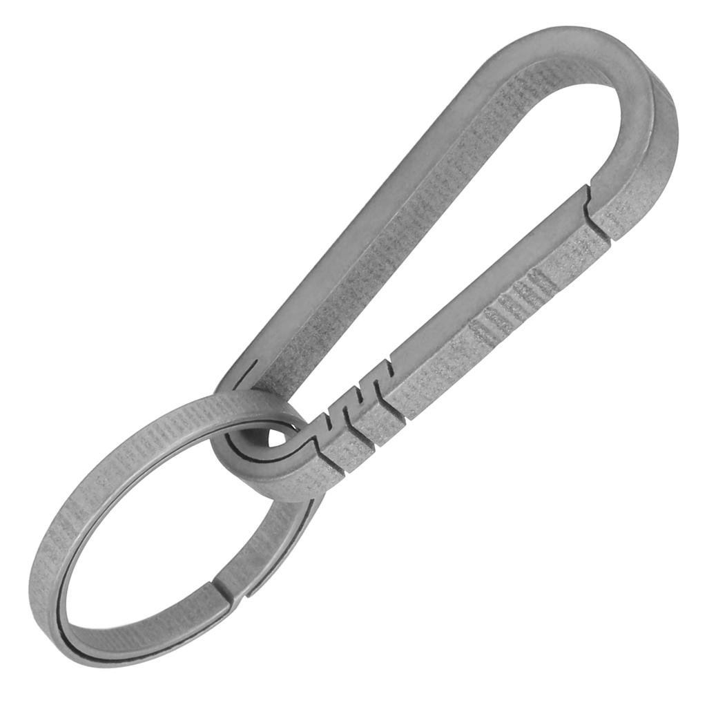 Outdoor Titanium Alloy Keychain Hook Mini Keychain Clip and Key Rings for MountaineeringGray