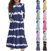 Girls' Tiered Ruffle Dress - Long Sleeve Printed Maxi With Pockets