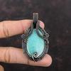 Amazonite Pendant Copper Wire Wrapped Pendant Gemstone Copper Jewelry Handmade Designer Pendant Gift For Mom Wire Wrapped Amazonite Jewelry