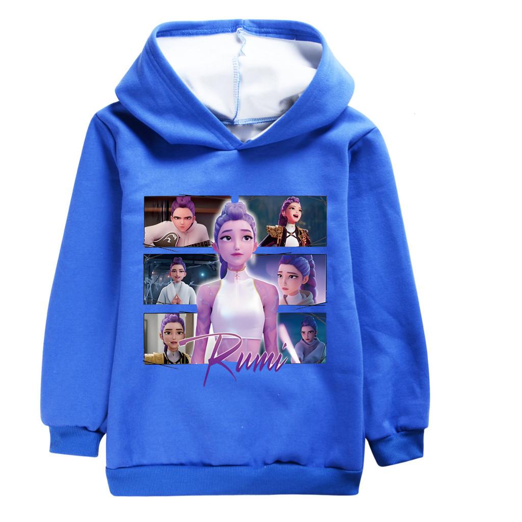 5061 Детская толстовка для девочек Kpop Rumi Zoey Mira Rumi с принтом, с длинными рукавами, бархатная, теплая, зимняя