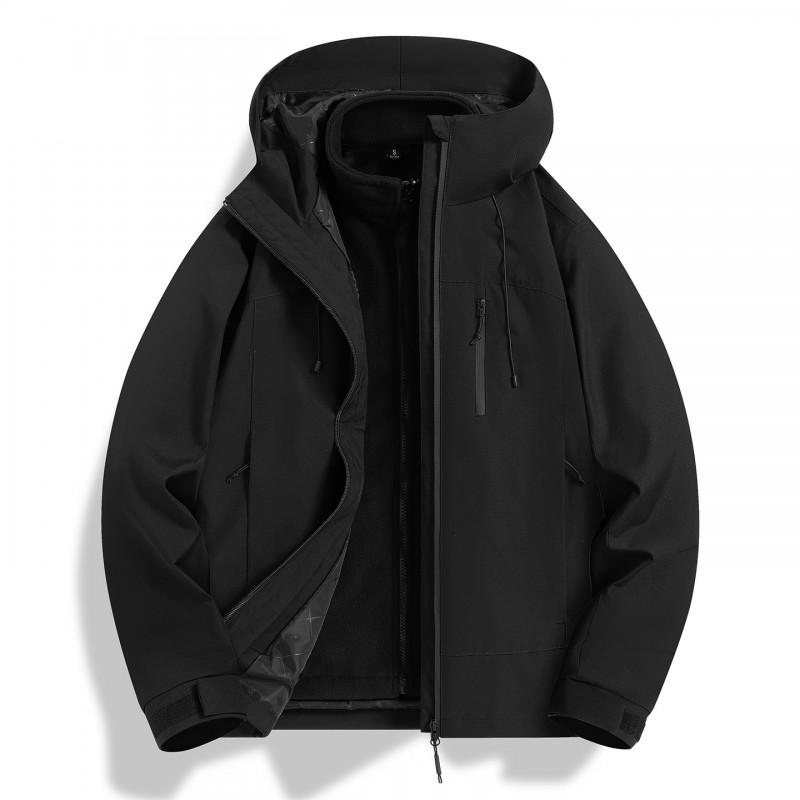 3-in-1 Detachable Windproof Waterproof Hiking Jacket Men Women Lightweight Outdoor Shell With Fleece Liner Fall Winter