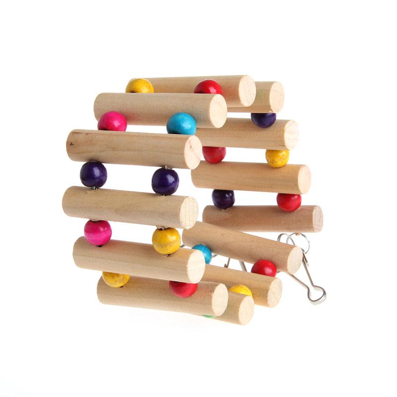 18cm Birds Swing Wooden Bridge Ladder Climb Cockatiel Parakeet Budgie Parrot Bird Toy Pet Supplies