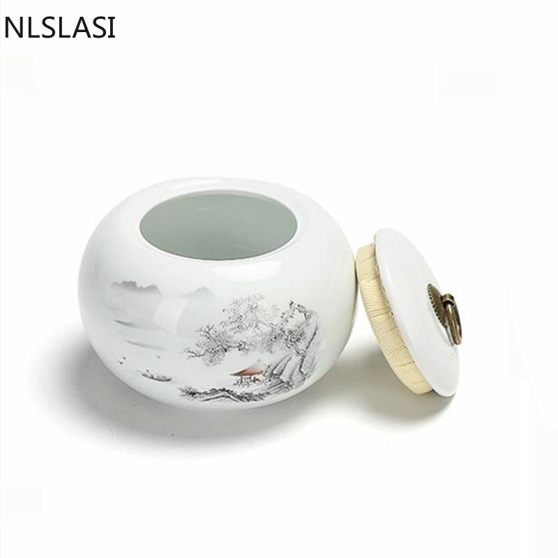 Керамика с китайским пейзажным узором, контейнер для чая, бытовые герметичные резервуары для хранения сухофруктов, портативные коробки для чая, контейнеры Tieguanyin