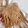 New Casual Handmade Crochet Braid Fringed Bag Women Tassel Knitted Handbag Female Beach Bohemian Shoulder Messenger Bag