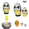5 шт. Матрешка Сова Животная Тема Деревянная Складывающаяся Рождественские Подарки Вкладывающаяся