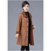 Elegant Slimming Fleece Lined Thick Warm Mom Coat Womens Mid Long Over Knee Faux Leather Trench Coat