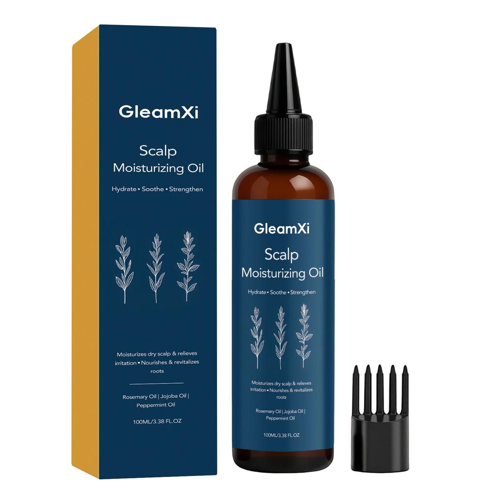 GleamXi Scalp Moisturizing Oil Daily Hydration Gentle Care Lightweight Texture Easy Application Voluminous Hair 100ml