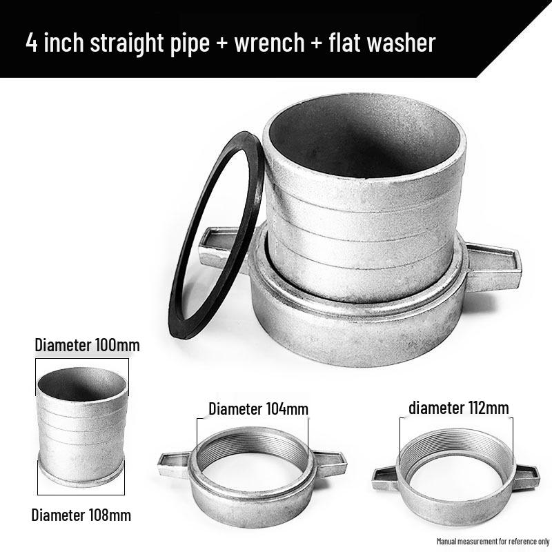 Бензиновый двигатель Водяной насос Полный набор аксессуаров: Самовсасывающий насос с алюминиевым соединителем 2/3/4 дюйма, прямым патрубком и плоской шайбой.