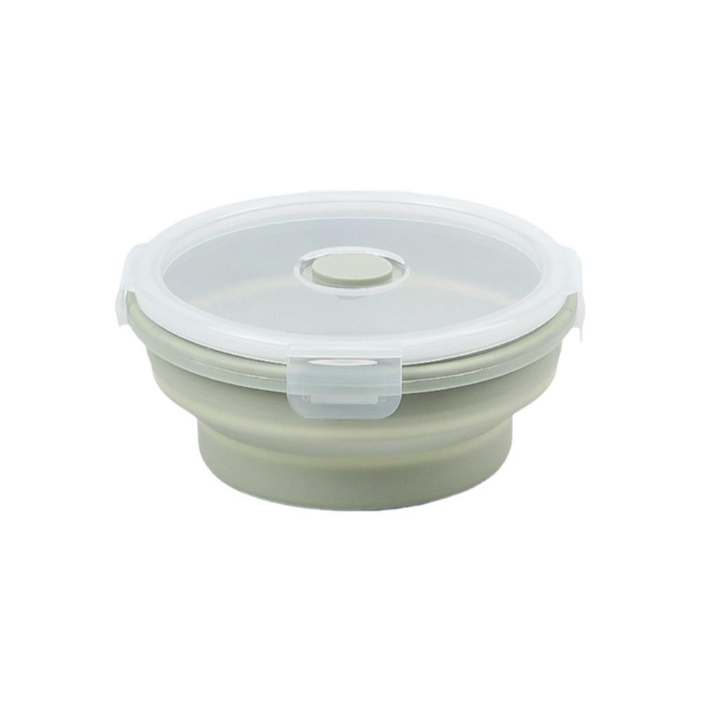 with Lids Portable Food Container Solid Colors Silicone Collapsible Bowl  Outdoor