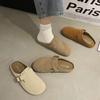 Lazy People Pedal Boken Baotou Half Slippers Women's 2025 Spring and Summer New Super Fire Outer Wear Flat-bottomed Casual Half Slippers