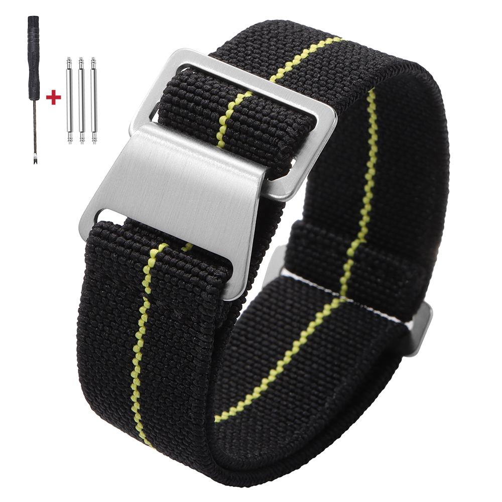 French Military Parachute Comfortable Elastic Nylon Watch Band 18mm 20mm 22mm for Seiko for Tudor for Rolex Strap Sport Bracelet