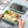 Student Lunch Box Double-layer Portable Compartment with Lids Leak-Proof Microwave Food Storage Carrying Handle Bento Boxes