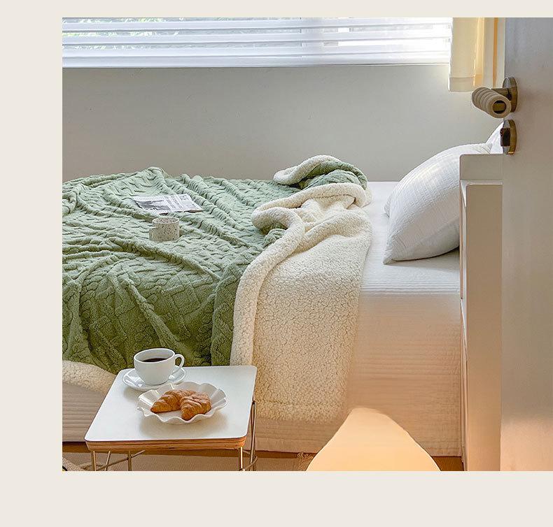 Плотное фланелевое одеяло из овечьей шерсти кораллового флиса - универсальное для дивана, офисной шали или чехла для кондиционера