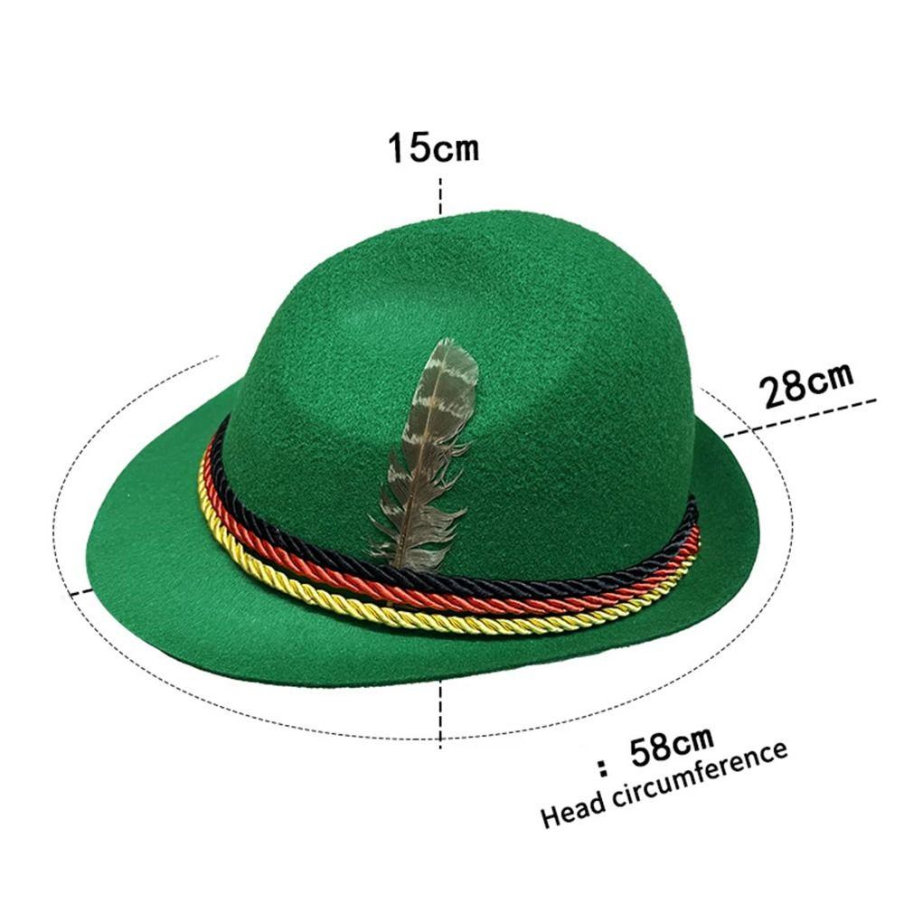 Dress Up Feather Decors Hat Bavarian Costume Cosplay Cap Oktoberfest Hat Halloween Props