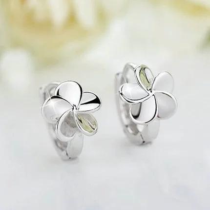 EK105 Flower 925 Sterling Silver Earrings for Women Simple and Stylish Versatile and Fresh Dangle Earrings