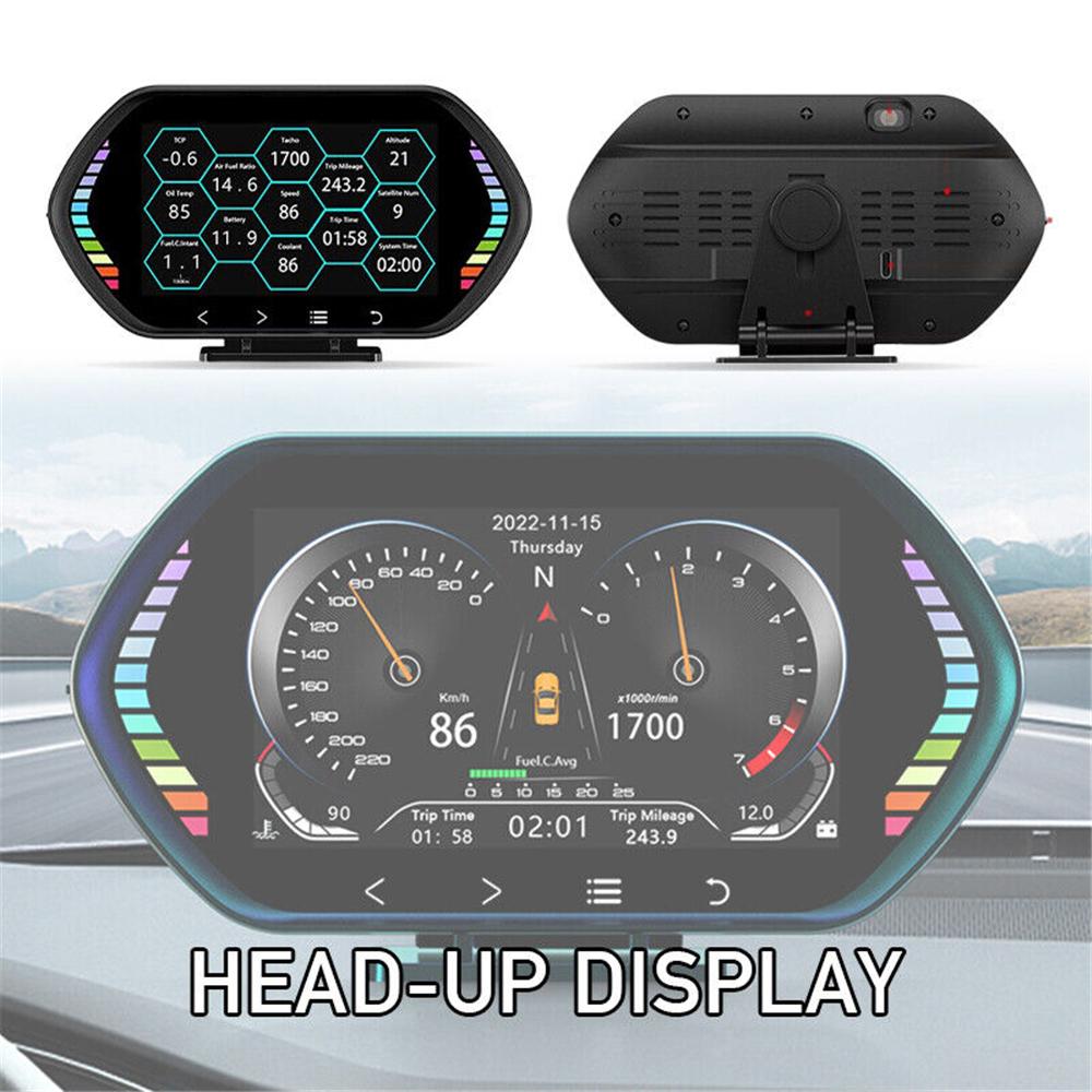4,5-дюймовый автомобильный OBD2 HUD GPS-дисплей с ЖК-дисплеем, детектор наклона, измеритель наклона