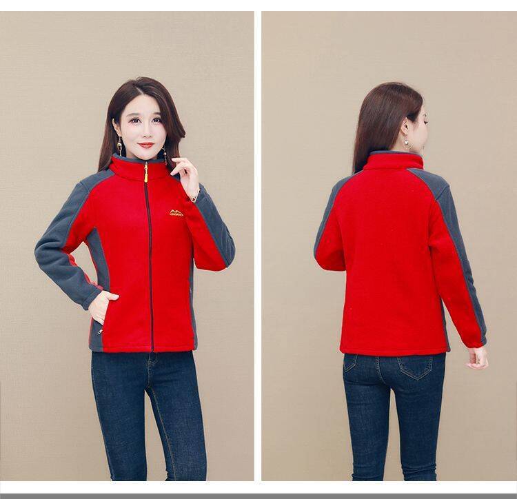 Женская утепленная куртка из флиса, флисовый топ, для мам среднего и пожилого возраста, двухсторонний флис, весна и осень-зима, новый свитер