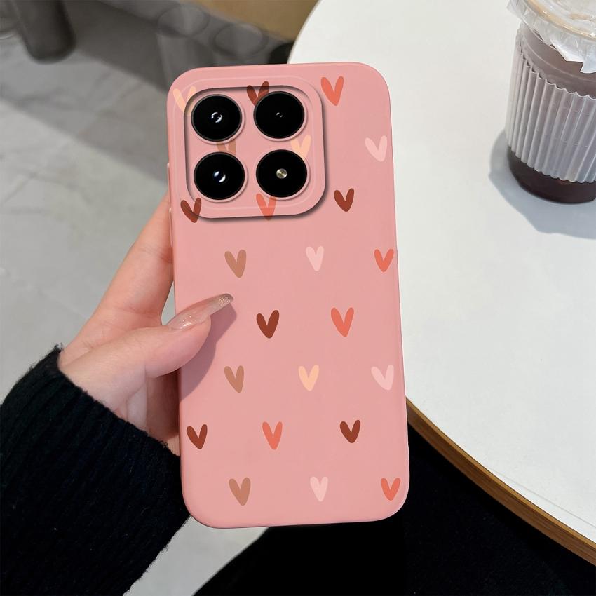 Многоцветный Чехол для Телефона с Узорами в Виде Сердечек Любви Для Xiaomi 17 15 15T 14T Pro Poco M7 M8 F7 F8 C71 C75 Ударопрочный Силиконовый Задний Чехол-Ракушка Для Xiaomi Capa
