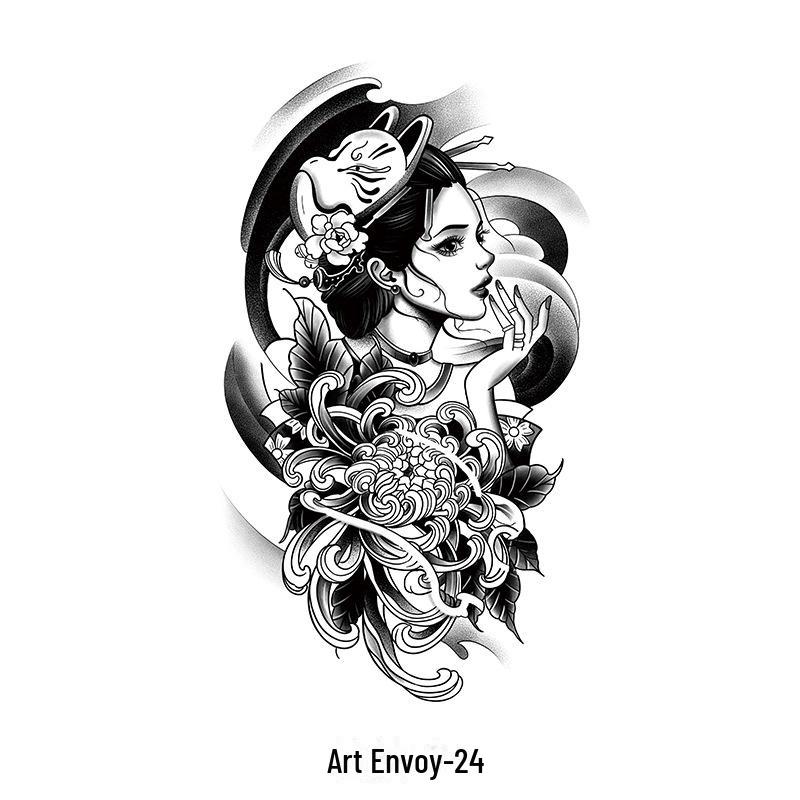 "Waterproof Semi-Permanent Herbal Tattoo Stickers for Men and Women - Durable Text Simulation Spot Tattoos"