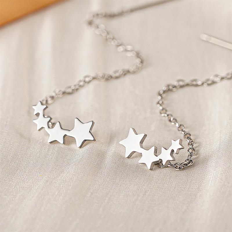 Xiaomi Huitan Gentle Stainless Steel Drop Earrings for Women Chain Star Aesthetic Wedding Party Accessories Elegant Delicate Jewelry