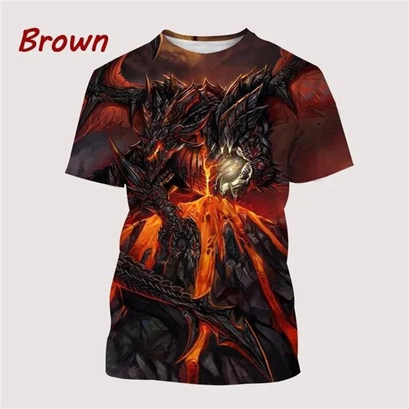 Dragon 3d Printing Men's T-shirts Street Hip-hop Funny Fashion Cool Top Casual Fashion Trend Personality Trendy Unisex Tees Tops