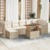 VidaXL 8-Piece Garden Sofa Set with Cushions Beige Poly Rattan 3358605
