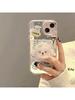 Cute Puppy Mirror Phone Case with Puppy Stand for IPhone 15 14 13 12 11 Anti-fall Girl Phone Case