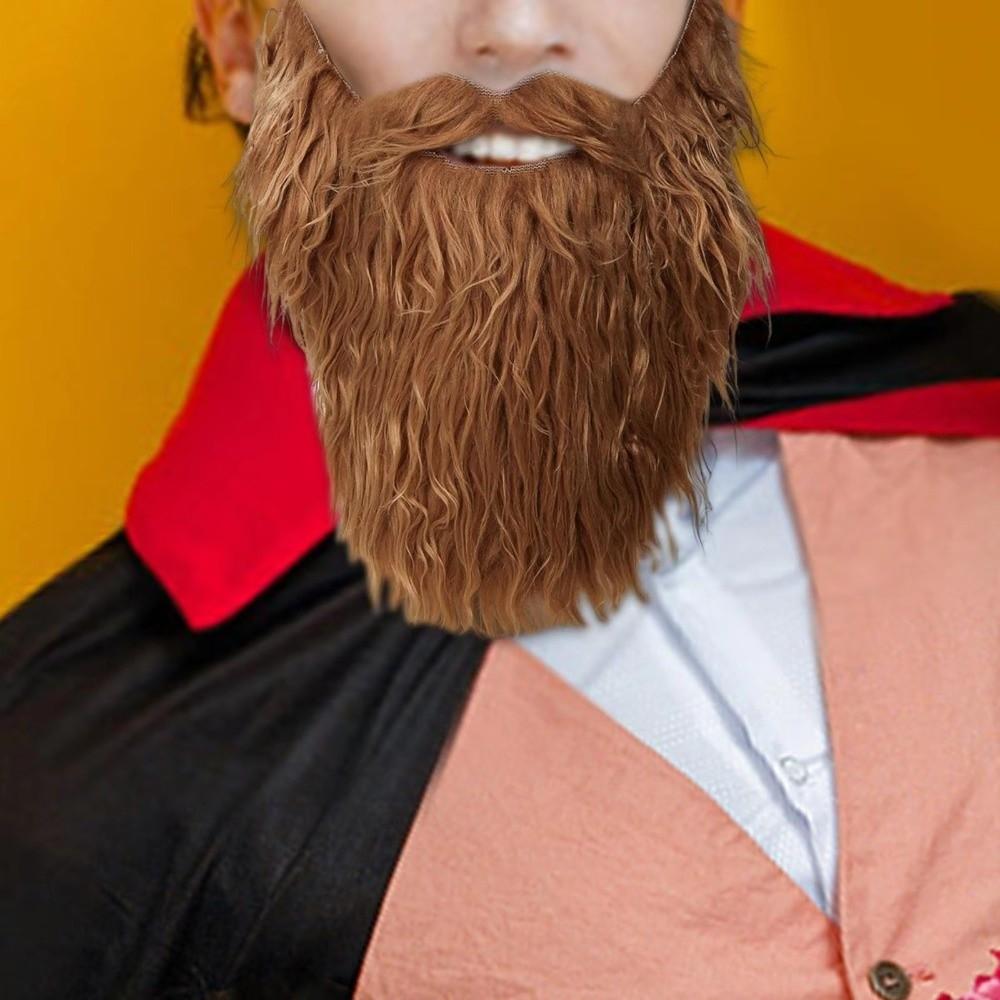 Long Curly Fake Beard Synthetic Hair False Facial Hair Santa Claus Facial Hair Holiday Masquerade