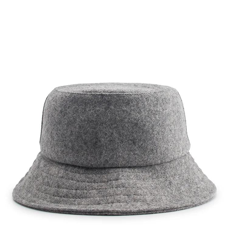 Winter Wool Bucket Hat for Men Women Warm Unsex Fisherman Hat Big Brim Fashion Designer Solid Color Big Brim Face Smaller