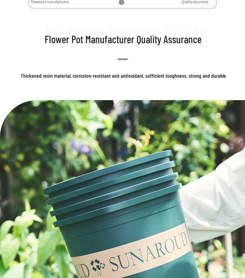 Large Thickened Resin Flower Pot for Balcony or Patio