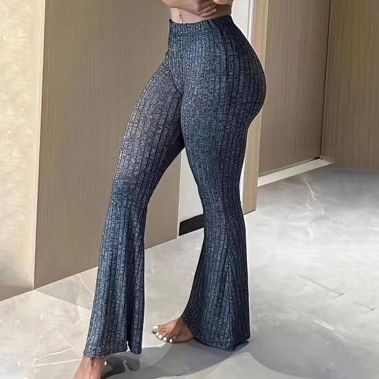 Женские штаны для йоги с высокой талией, расклешенные широкие леггинсы, однотонные спортивные штаны с эластичным поясом, повседневная одежда