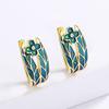 New Ladys Dream Flower Earrings Elegant Wedding Party Style Flower Hand Enamel Earrings