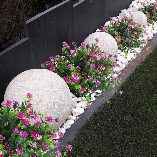 Искусственный цветок камелии с листьями эвкалипта 7-веточный искусственный цветок со стеблем, устойчивый к УФ-излучению, искусственное цветение, для украшения помещений и улицы, для свадебной вечеринки