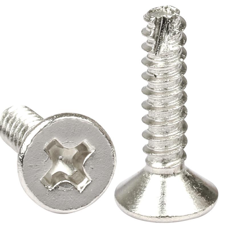 304 Stainless Steel Cross Cut Countersunk Self-Tapping Screw M2/M3/M4