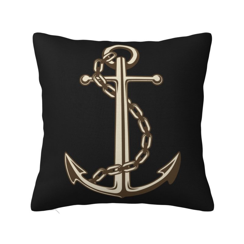 Nordic Style Nautical Captain Anchor Cushion Cover Velvet Sailor Adventure Pillow Case for Sofa Car Square Pillowcase Home Decor