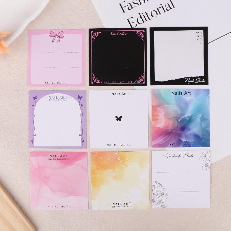 20 листов Накладные ногти на клеевой основе Нижняя карточка-бабочка Картонный реквизит для фото Ручной работы Искусственные ногти Арт-типсы Дисплей Шоу-карточка Инструменты для маникюра