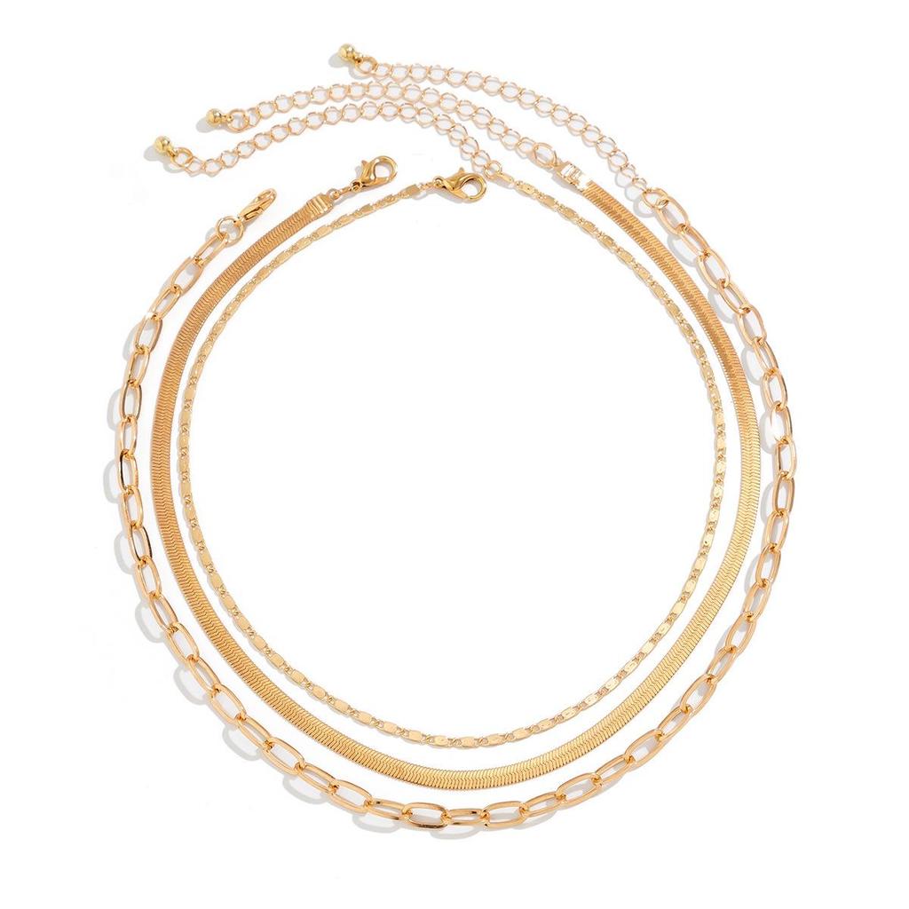 Универсальное многослойное европейское и американское ожерелье в форме сердца с контрастной цветной цепочкой из змеиной кости и бриллиантовыми акцентами