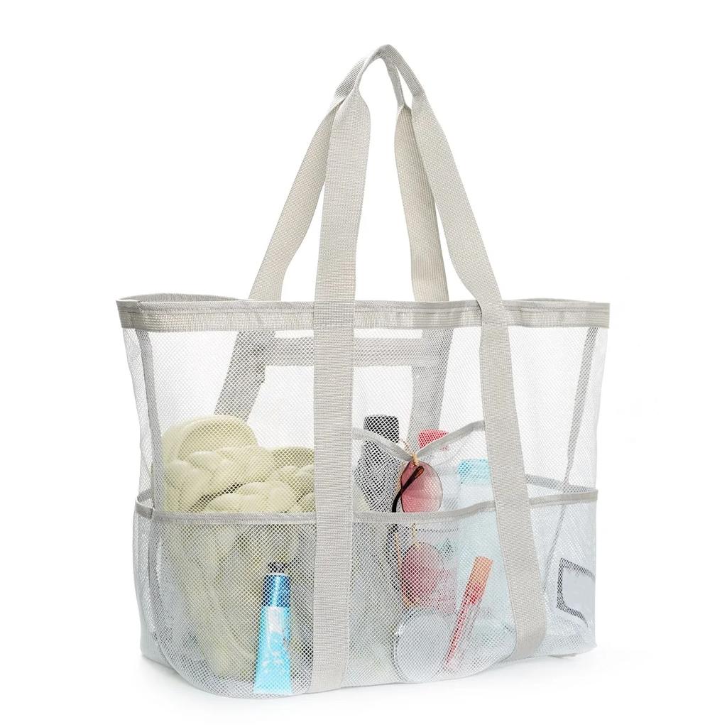 1pcs Unisex Large Capacity Multifunctional Mesh Handbag Beach Bag, Shopping Bag Suitable For Outdoor Sports Beach Swimming