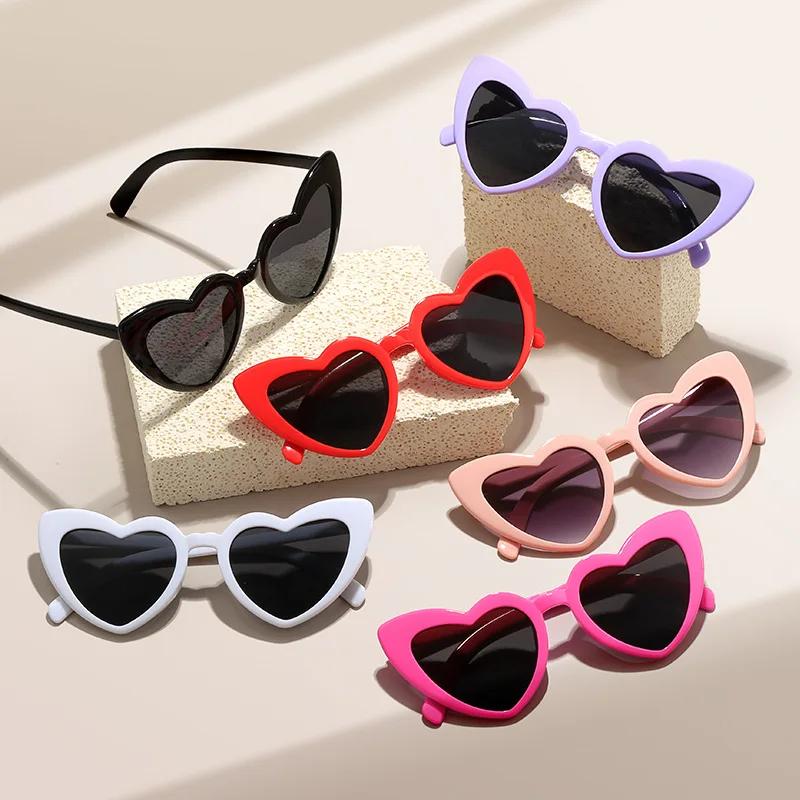 Cute Heart-Shaped Sunglasses For Men And Women Uv Protection Outdoor Beach Street Shooting Sun Protection Glasses Eye Protection