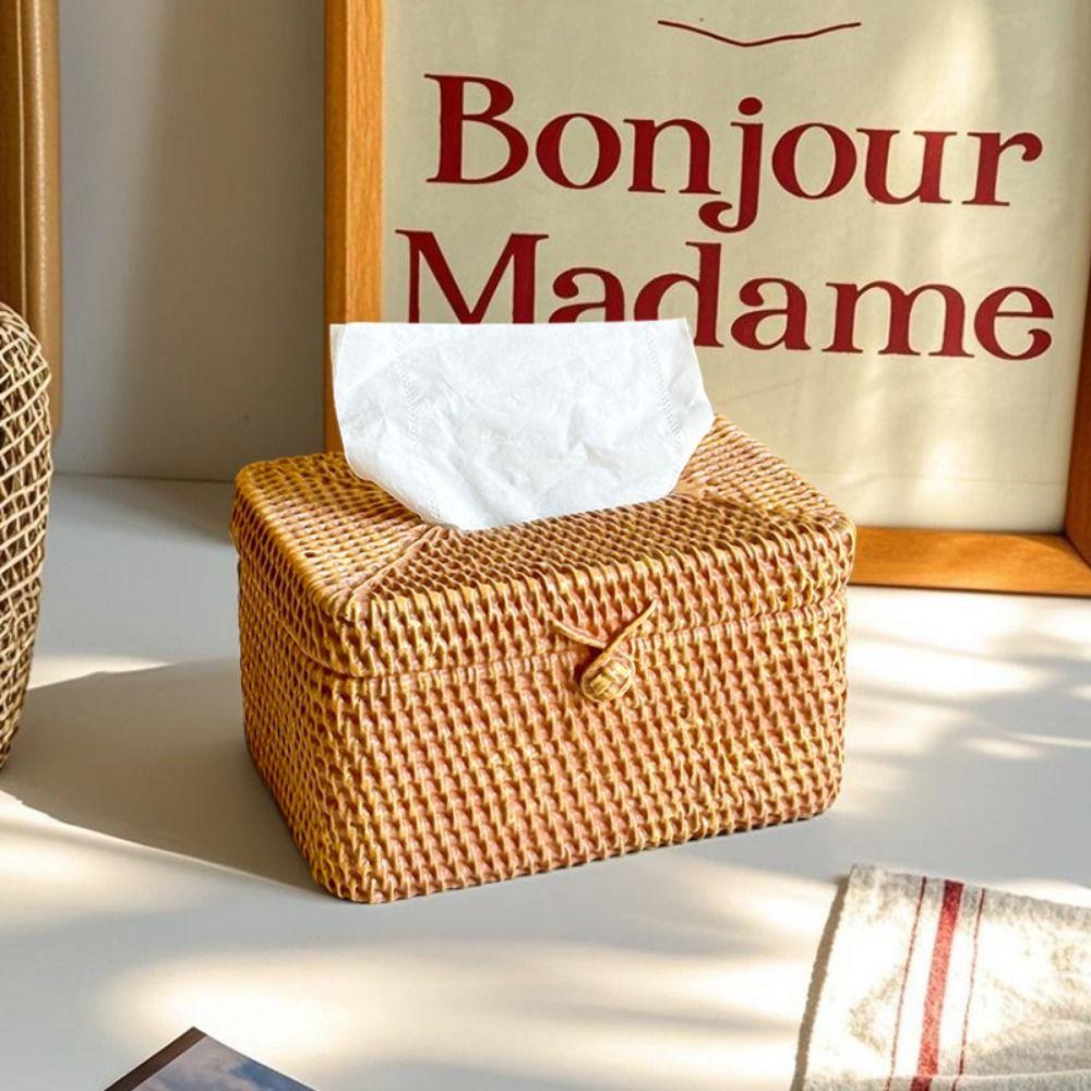 Декоративная имитация плетеной коробки для салфеток Винтажный диспенсер для туалетной бумаги Держатель для бумажных салфеток Ванная комната