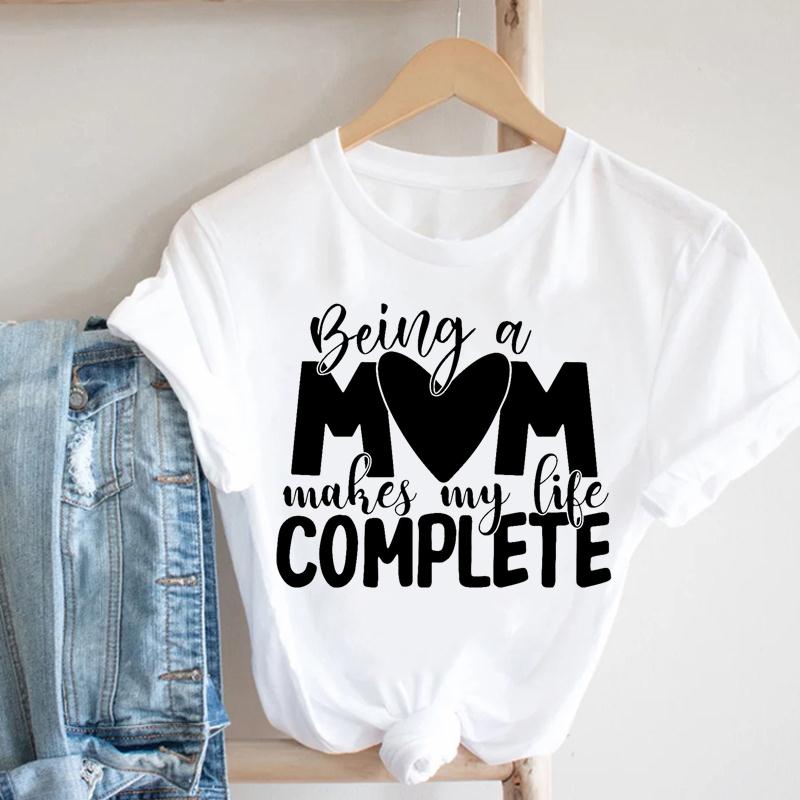 Женская милая футболка для мамы, мамы, милая мама, модная футболка с принтом, трендовая одежда, женский топ с короткими рукавами, женская футболка с рисунком