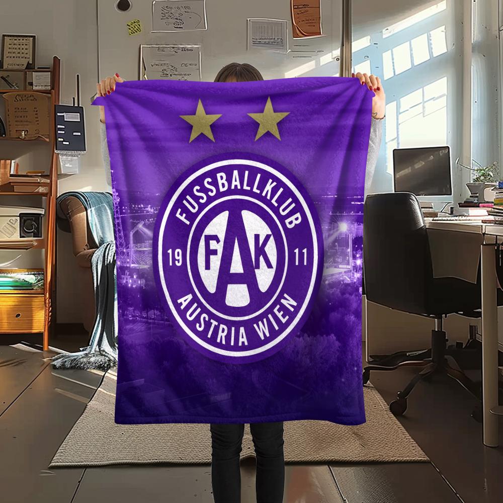 Austria Vienna FC Emblem,pattern Flannel Blanket, High quality Comfortable for All Seasons, Home Decor, Warmth and Comfort, Perfect for Gifts.