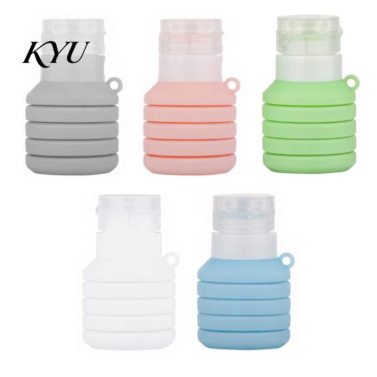 Leak Proof Travel Containers 50/110ML Collapsible Silicone Bottle for Toiletries, Leak-proof Bottles Size Container, Foldable Refillable Shampoo