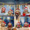 8Pcs Acrylic Special Shaped Christmas Diamond Painting Hanging Ornaments Kit 5D DIY Diamond Art Hanging Decorations for Beginner