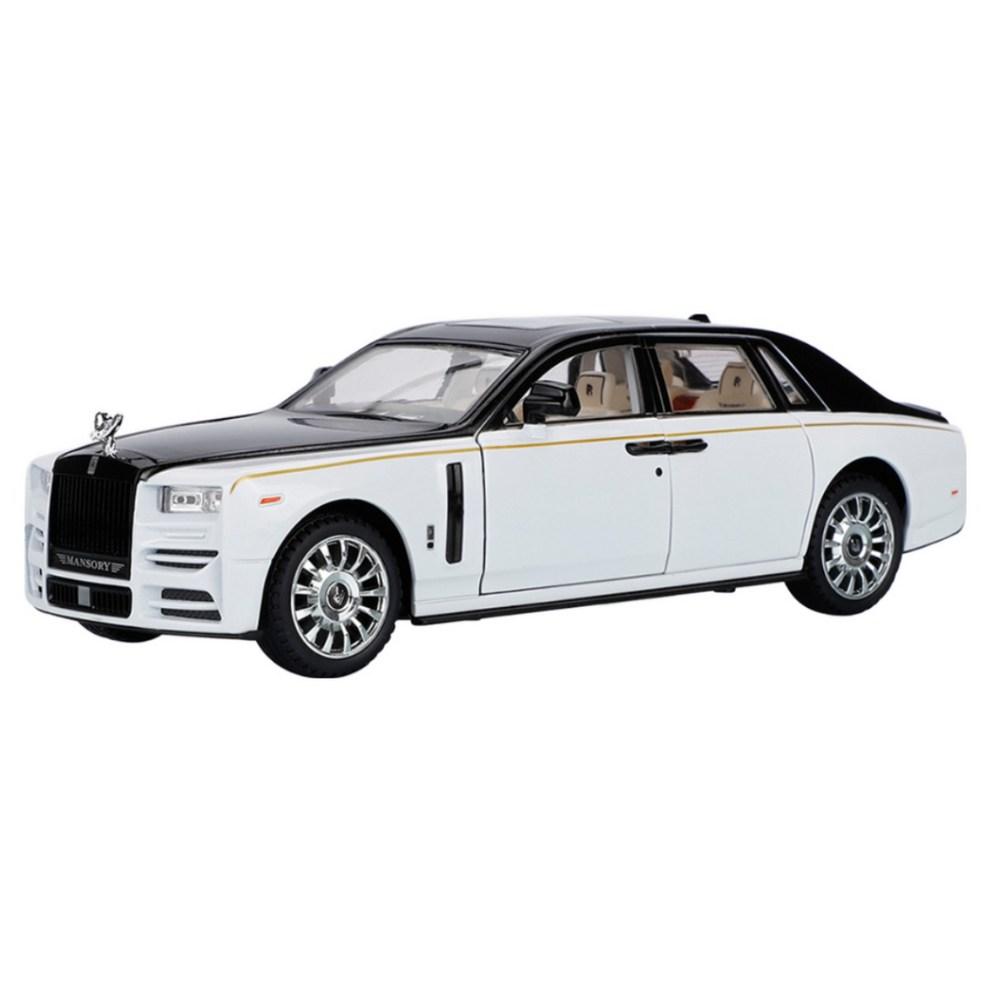 1:Литой автомобиль Rolls-Royce Phantom 24-го масштаба из сплава с механизмом оттягивания - БелыйЧерный