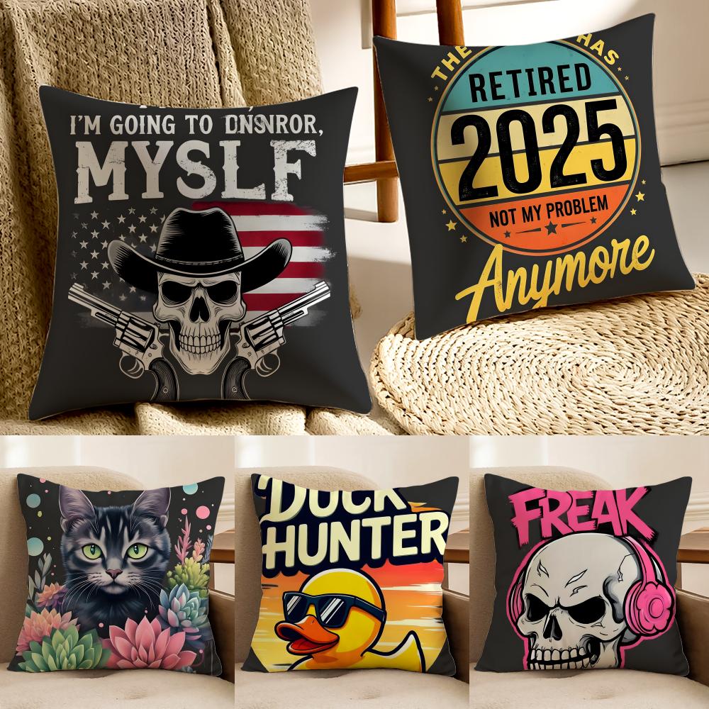 Retro Street Trend Prints Cushion Cover Pillowcase Antidustmite living Room Sofa Decor Cushion Room