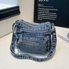 Модная повседневная женская сумка кроссбоди, высококачественная джинсовая сумка на плечо, большая вместительная сумка-тоут, многофункциональные женские сумки