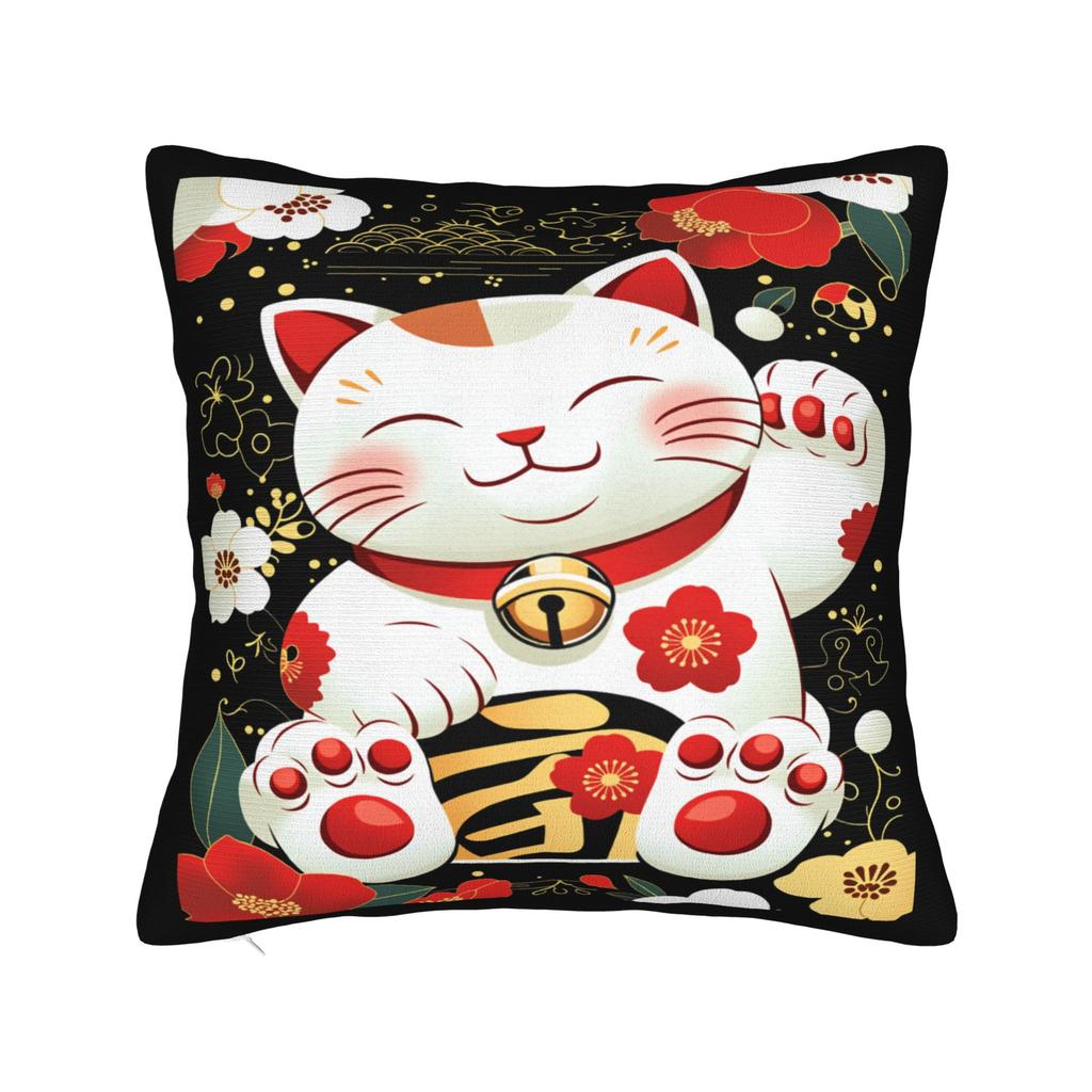 Наволочка для подушки 'Счастливый кот' Maneki Neko Новая наволочка Мягкие наволочки для стула, дивана, домашнего декора
