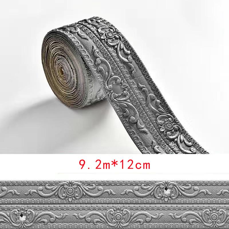 9M 3D Foam Wall Edge Strip Stickers Self-adhesive Corner Waist Line Background Wall Sticker Waterproof Decor Trim Line Skirting