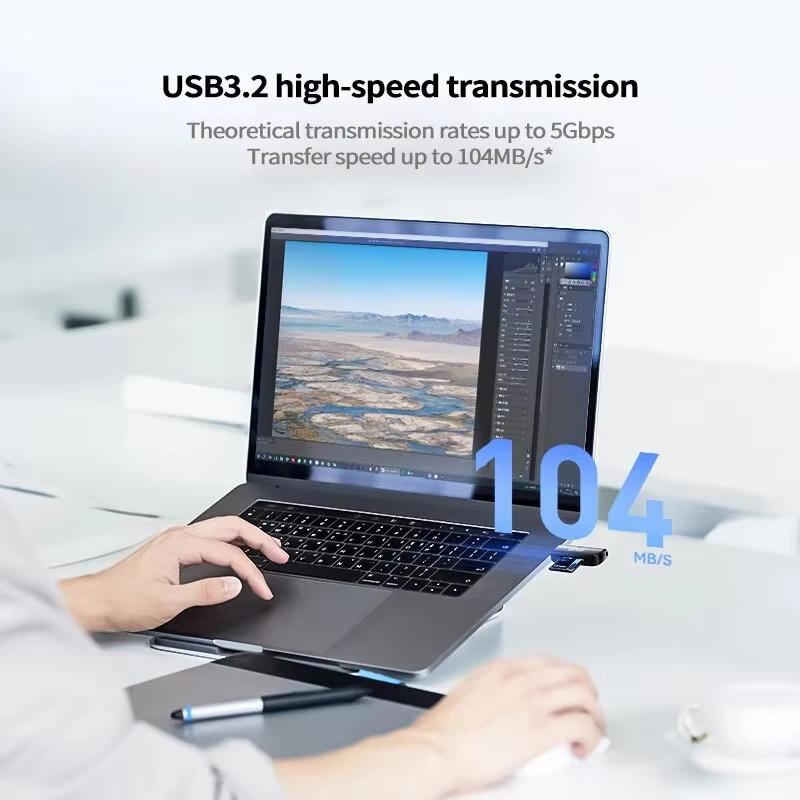 Lexar Кардридер USB 3.2 Gen1 Мультикарточный Двухслотовый 2 в 1 USB-A Кардридер Высокоскоростной Оригинальный 2 в 1 Двухслотовый Для SD TF Micro sd Карты Памяти